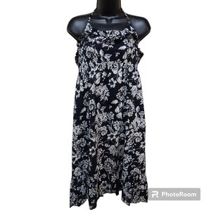 Old Navy Halter Midi Flora Dress With Pockets- Size Large